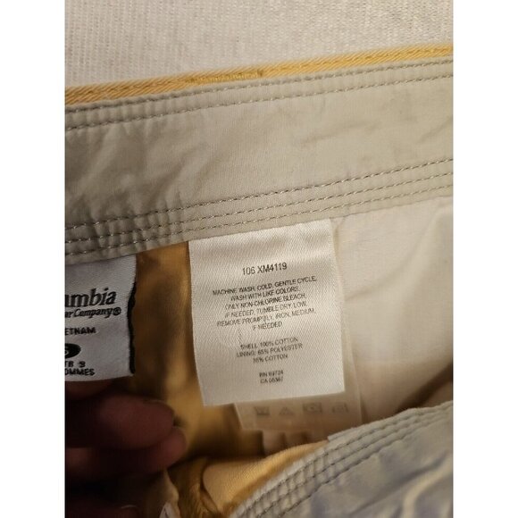 Columbia Shorts Mens 36 Yello Cargo Pockets Outdoors Hiking Utility 10" Inseam * - Picture 6 of 7